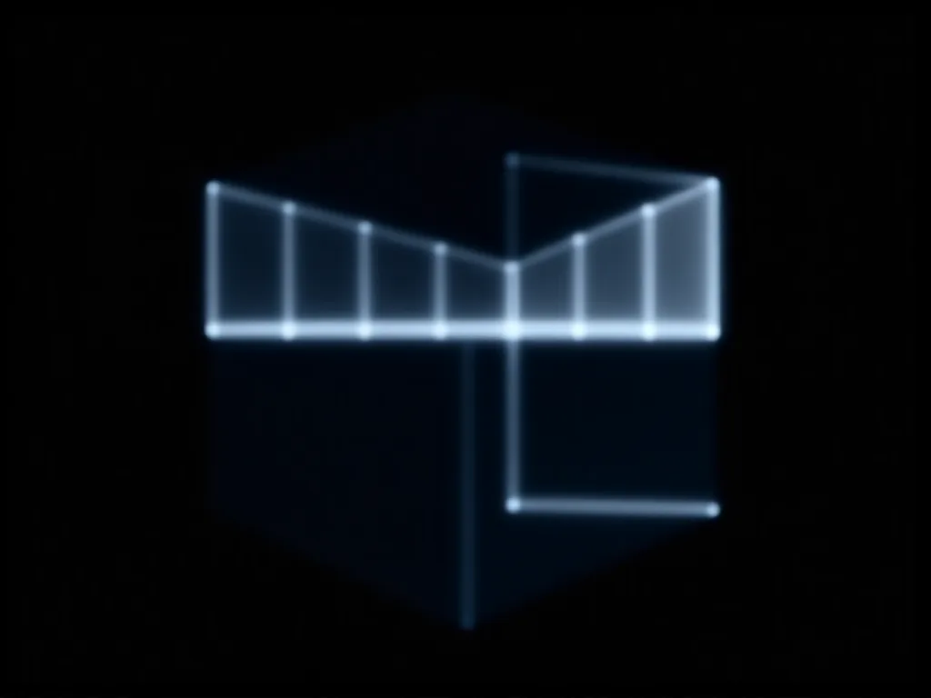 A minimalist isometric schematic: translucent grids nesting into a three-dimensional cube of small cells - a multi-dimensional array of numbers.